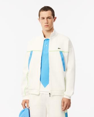 Men's Loose Fit Zip-Up Piqué Sweatshirt Product Image