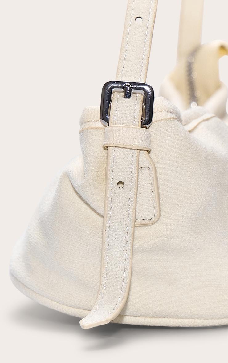 Butter Cream Suede Slim Buckle Strap Shoulder Bag Product Image