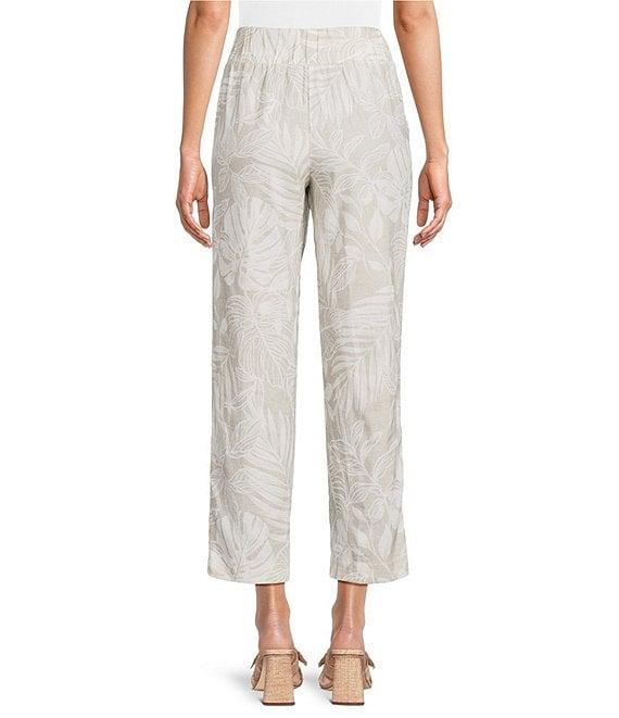 Investments Natural Palm Pull-On Straight Leg Ankle Pants Product Image