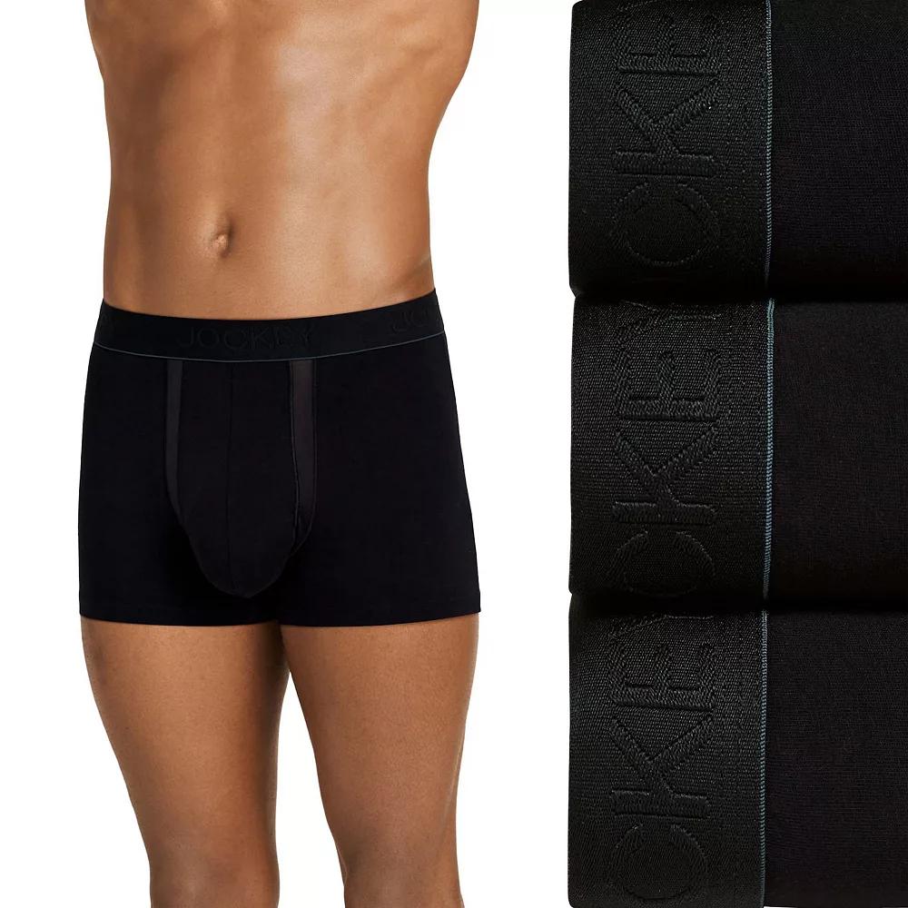 Men's Jockey® 3-Pack Chafe-Proof Pouch Stretch Trunk Briefs, Size: Large, Black Product Image
