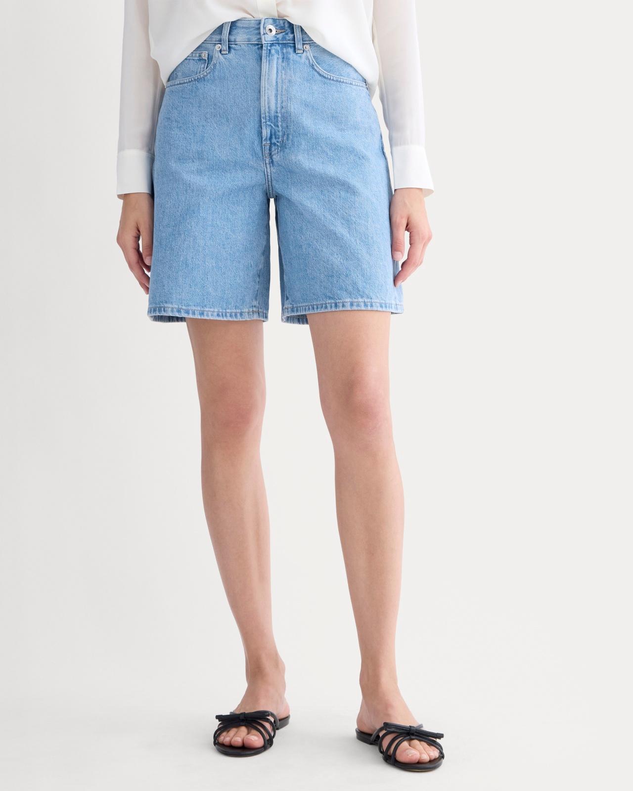 The Long A-Line Denim Short Product Image