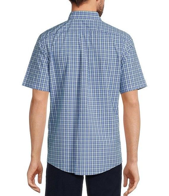 Gold Label Roundtree & Yorke Slim Fit Non-Iron Short Sleeve Small Plaid Pattern Sport Shirt Product Image