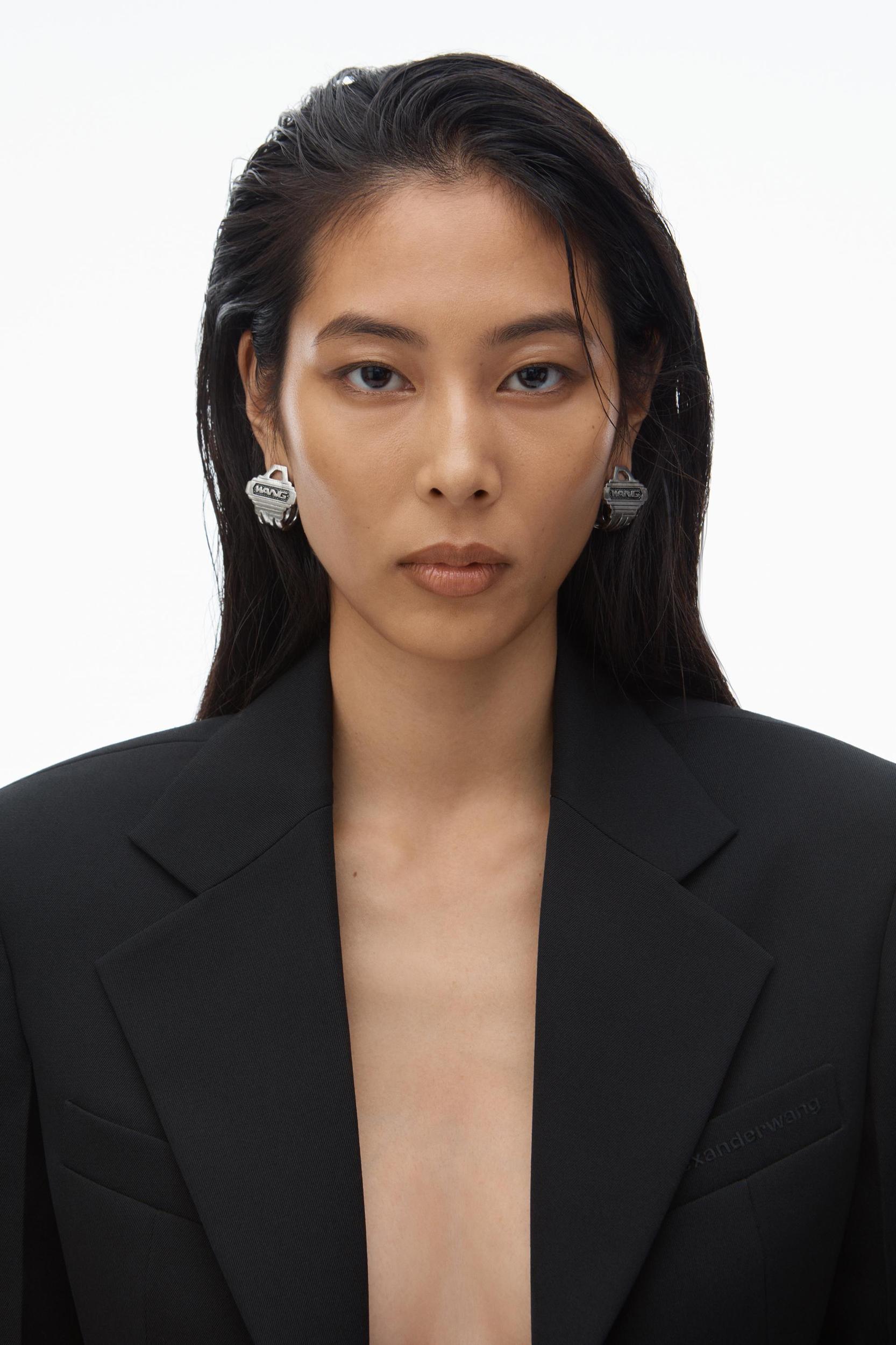 Cropped Tuxedo Blazer In Wool Tailoring Product Image