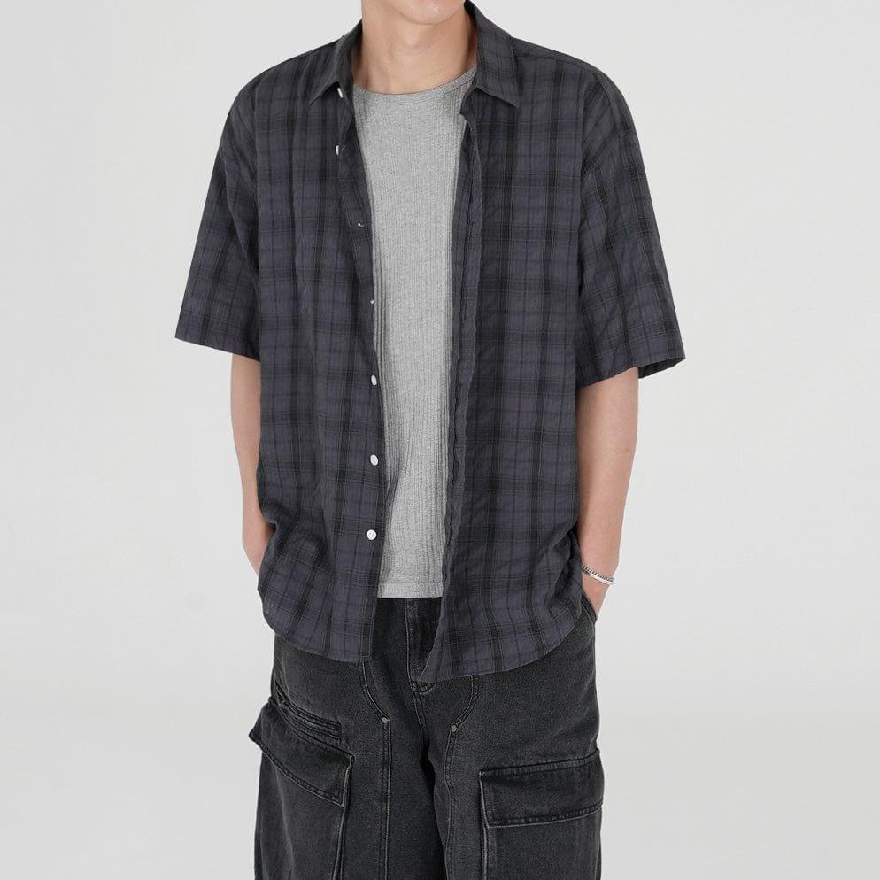 RT No. 12588 PLAID BUTTON-UP SHIRT Product Image