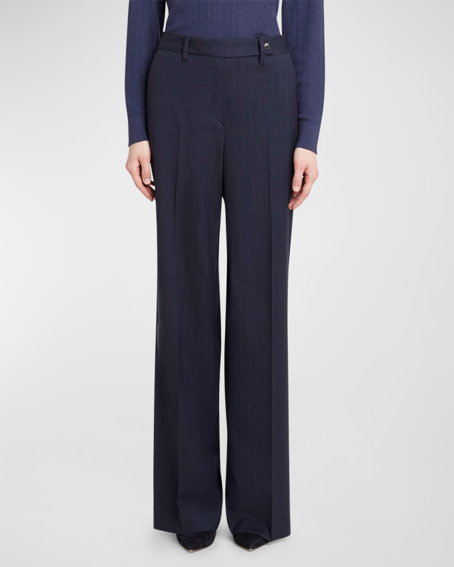 Wide-Leg Wool Trousers  Product Image