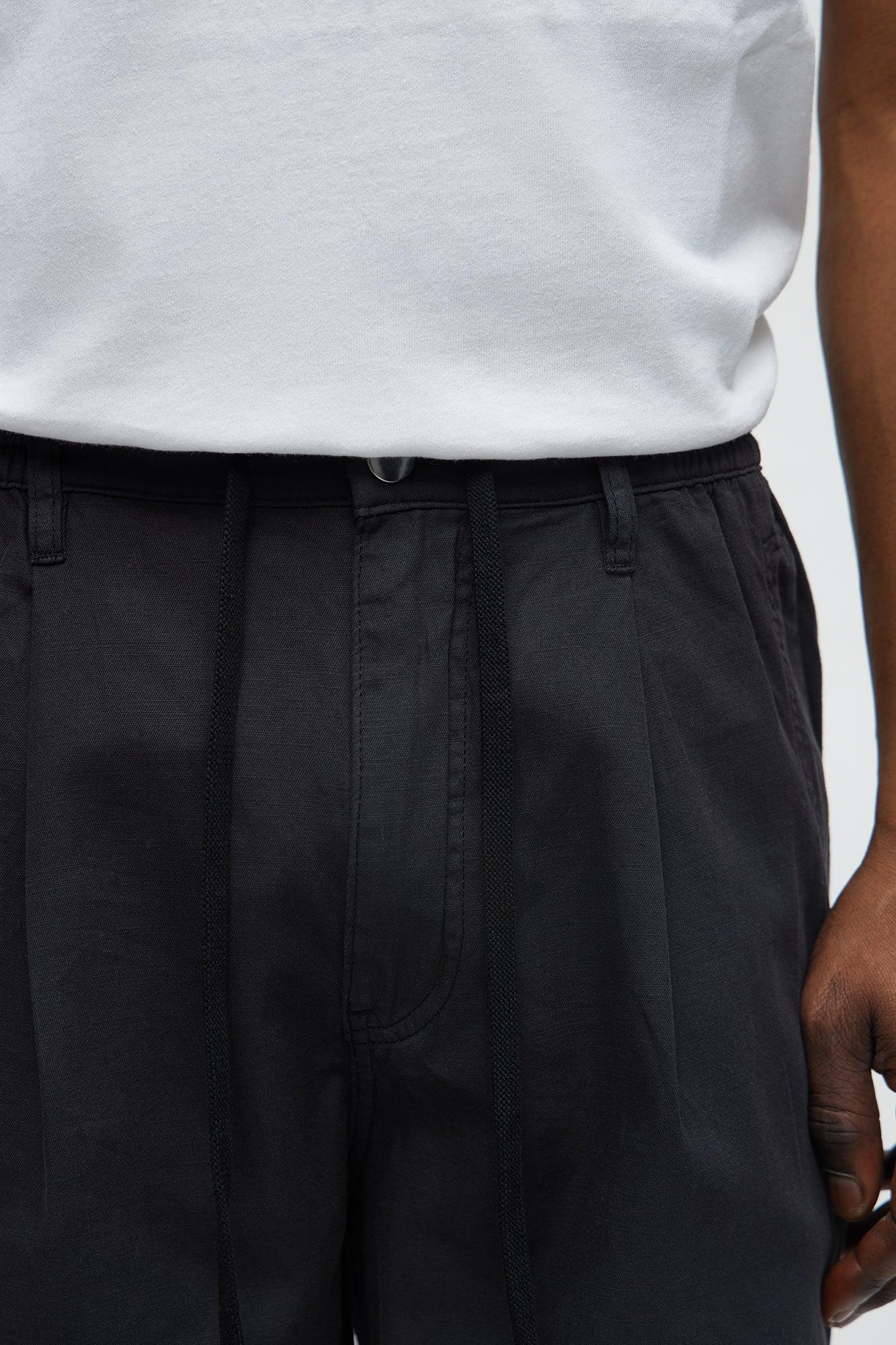 Paper Bag Baggy Pants - Black Product Image