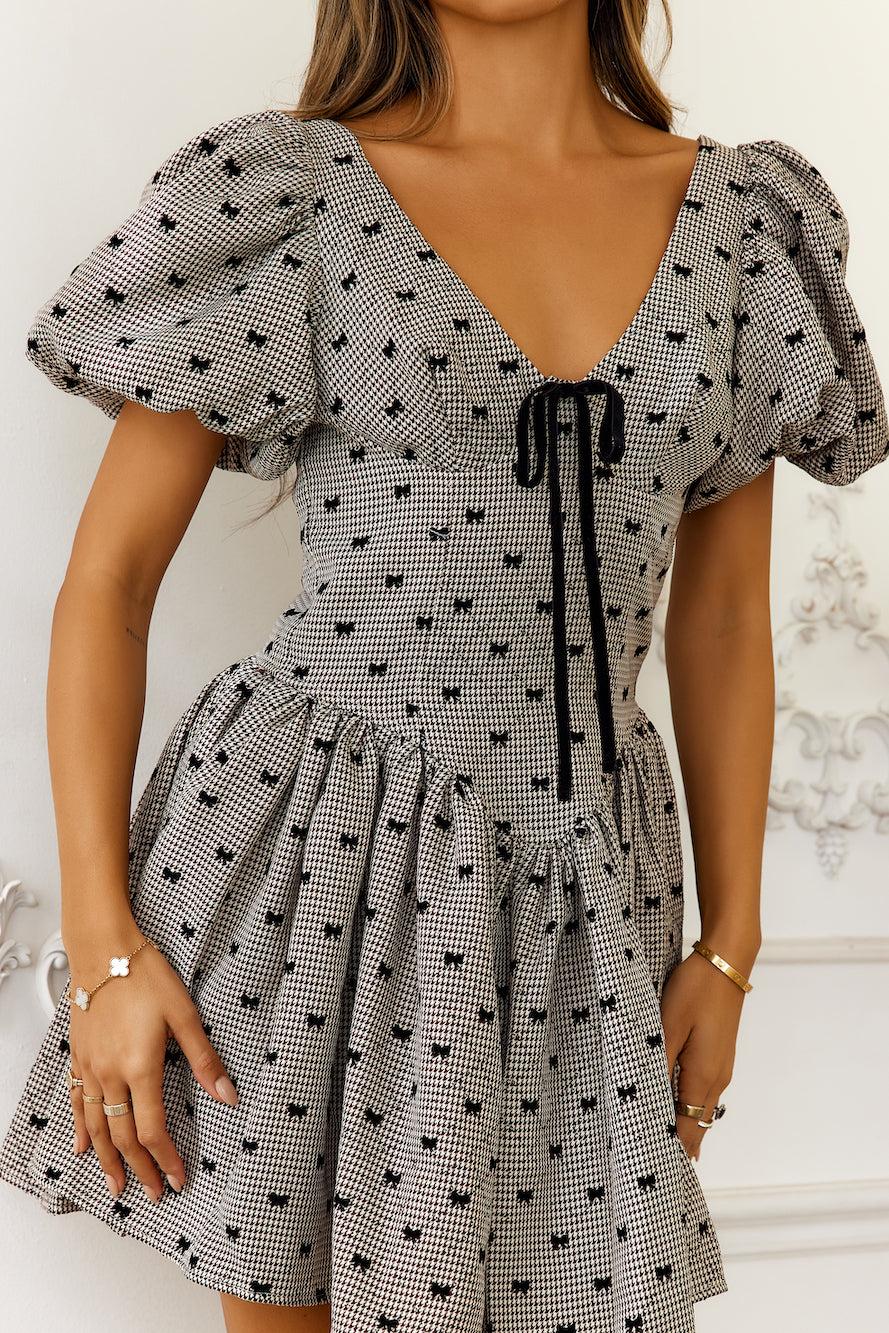 Bows Of Enchantment Mini Dress Brown Product Image