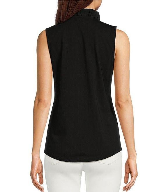NIC + ZOE Woven Ruffled V-Neck Sleeveless Around Tank Top Product Image