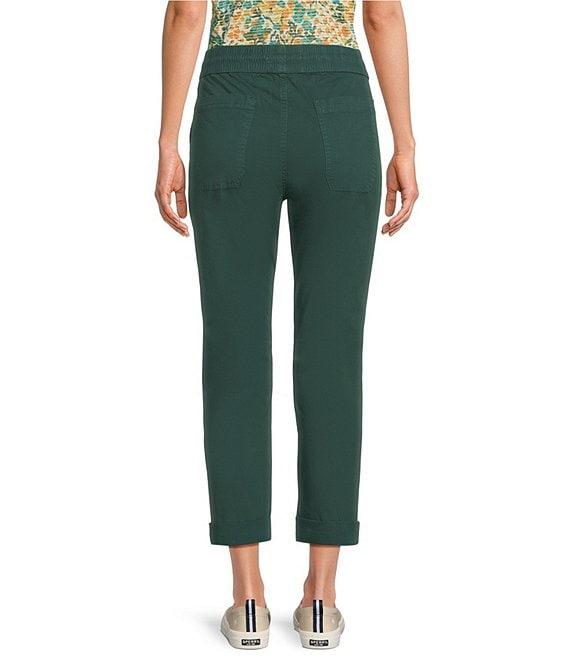 Aventura Ballard Solid Weave Flat Front Elastic Drawstring Waist Cropped Pants Product Image
