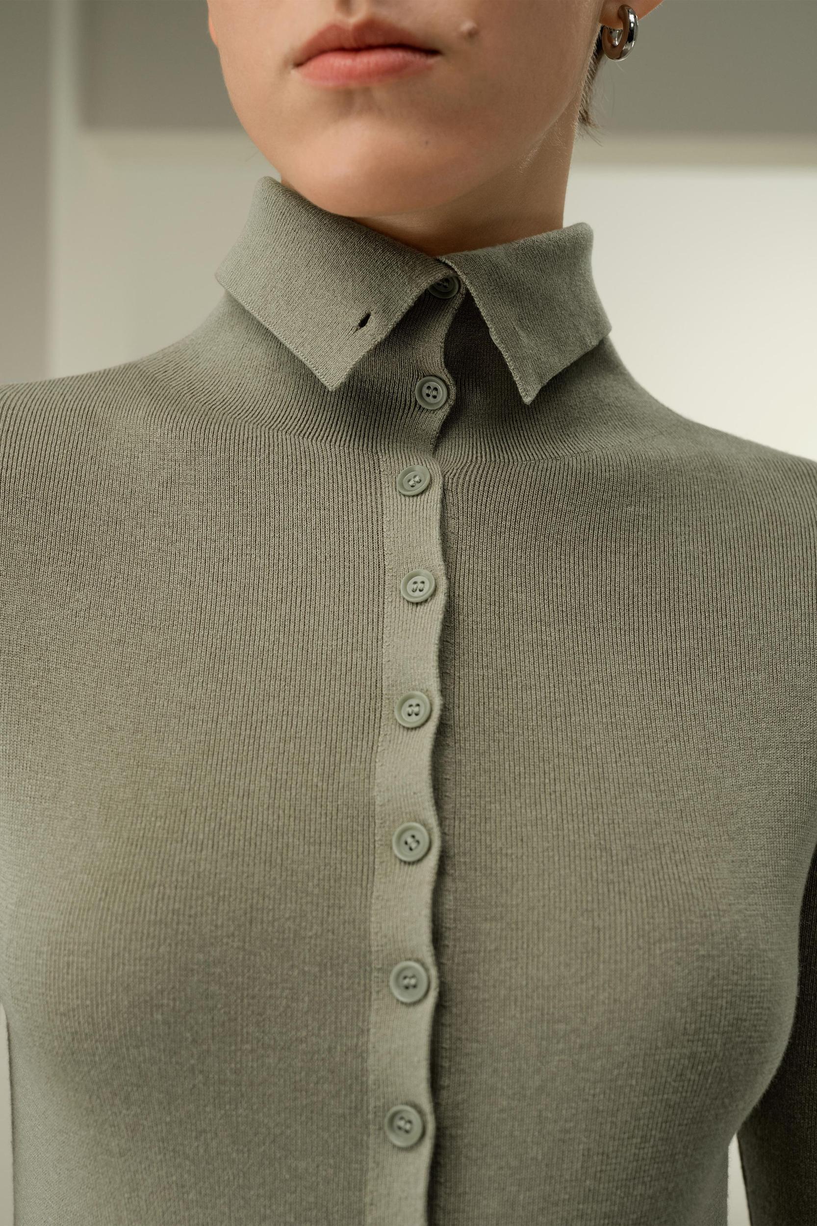 Slim Fit Silk Cashmere Sweater Product Image