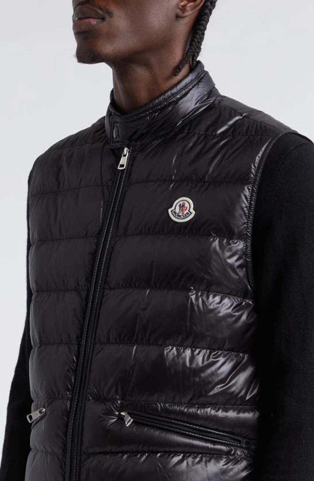 MONCLER High Collar Puffer Quilted Sleeveless Jacket In Black Product Image