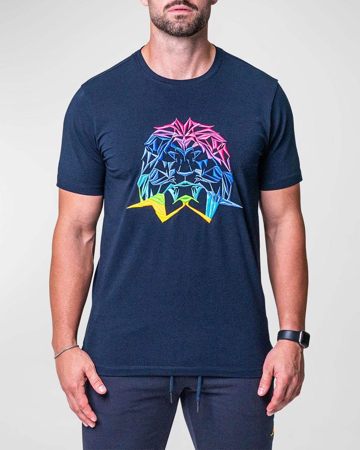 Mens Neon Embroidered T-Shirt Product Image