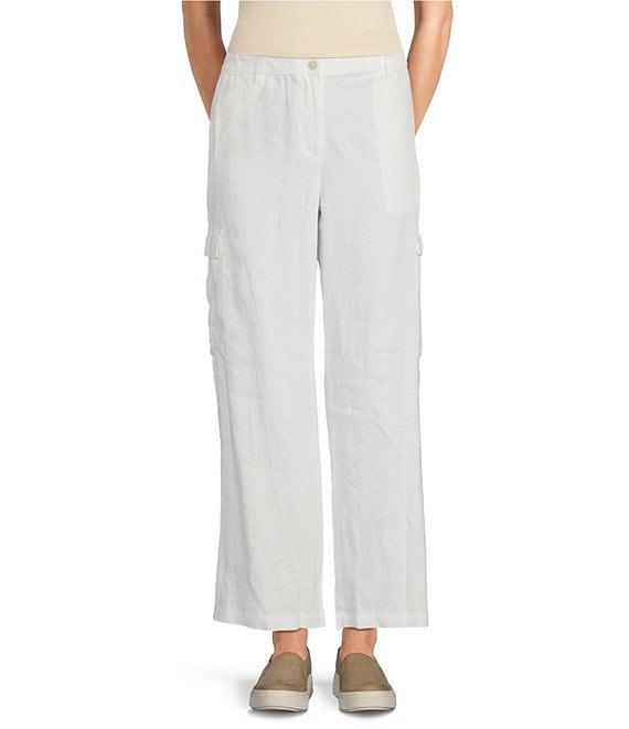 Eileen Fisher Organic Linen Wide-Leg Cargo Pants Product Image