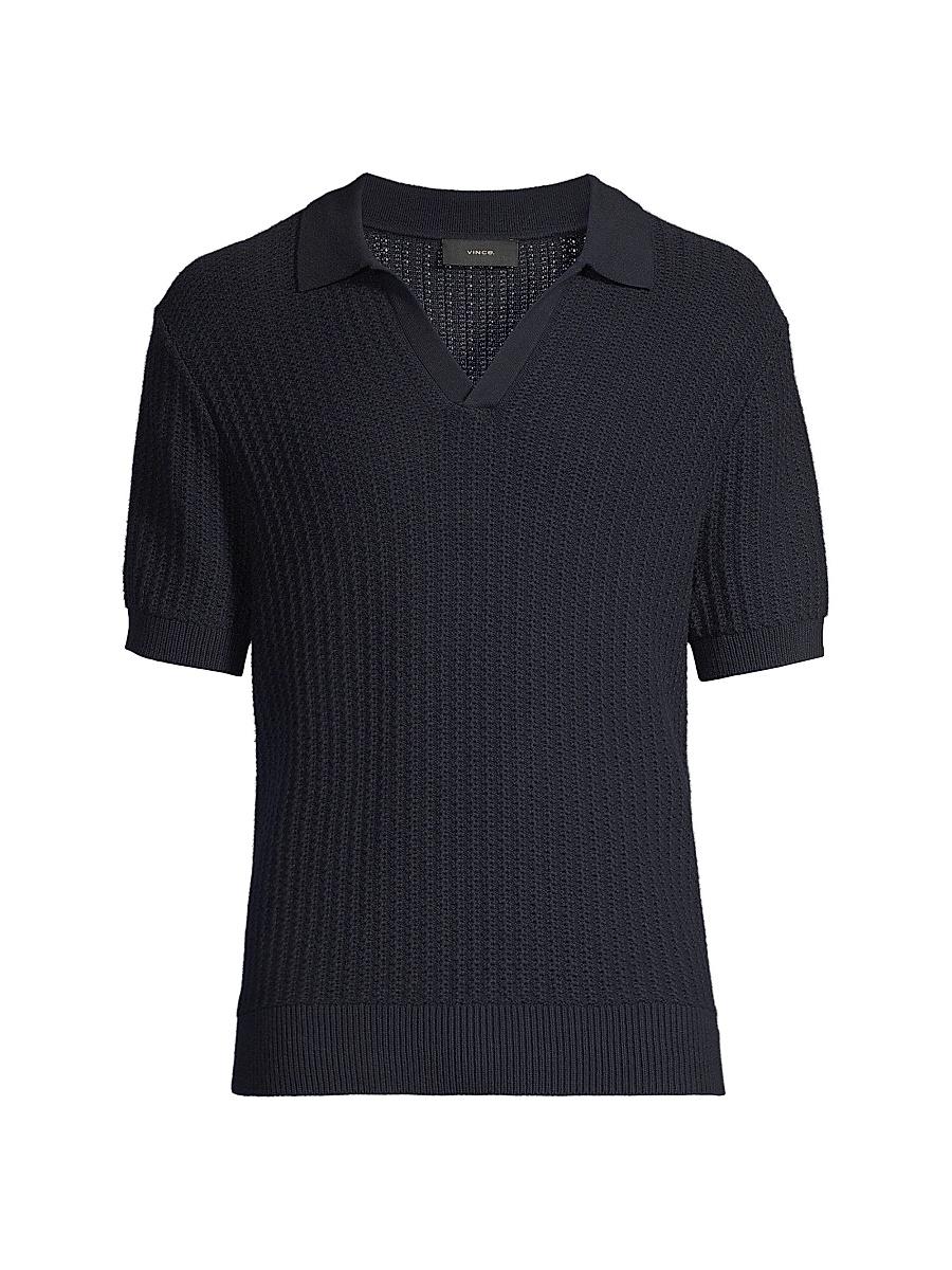 Mens Ribbed Cotton-Blend Polo Shirt Product Image