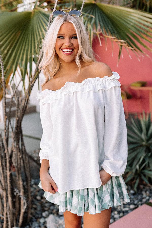 Ray Of Sun Off Shoulder Top In White Product Image