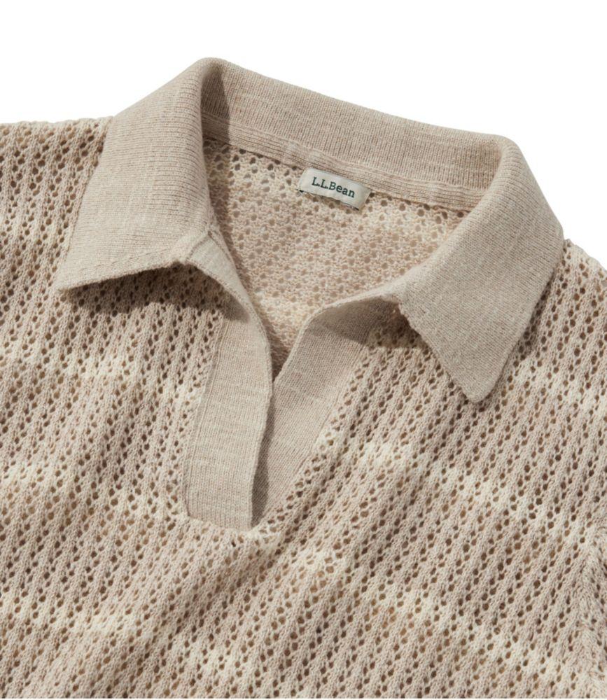 Women's Organic Cotton Slub Pointelle Sweater, Polo Product Image