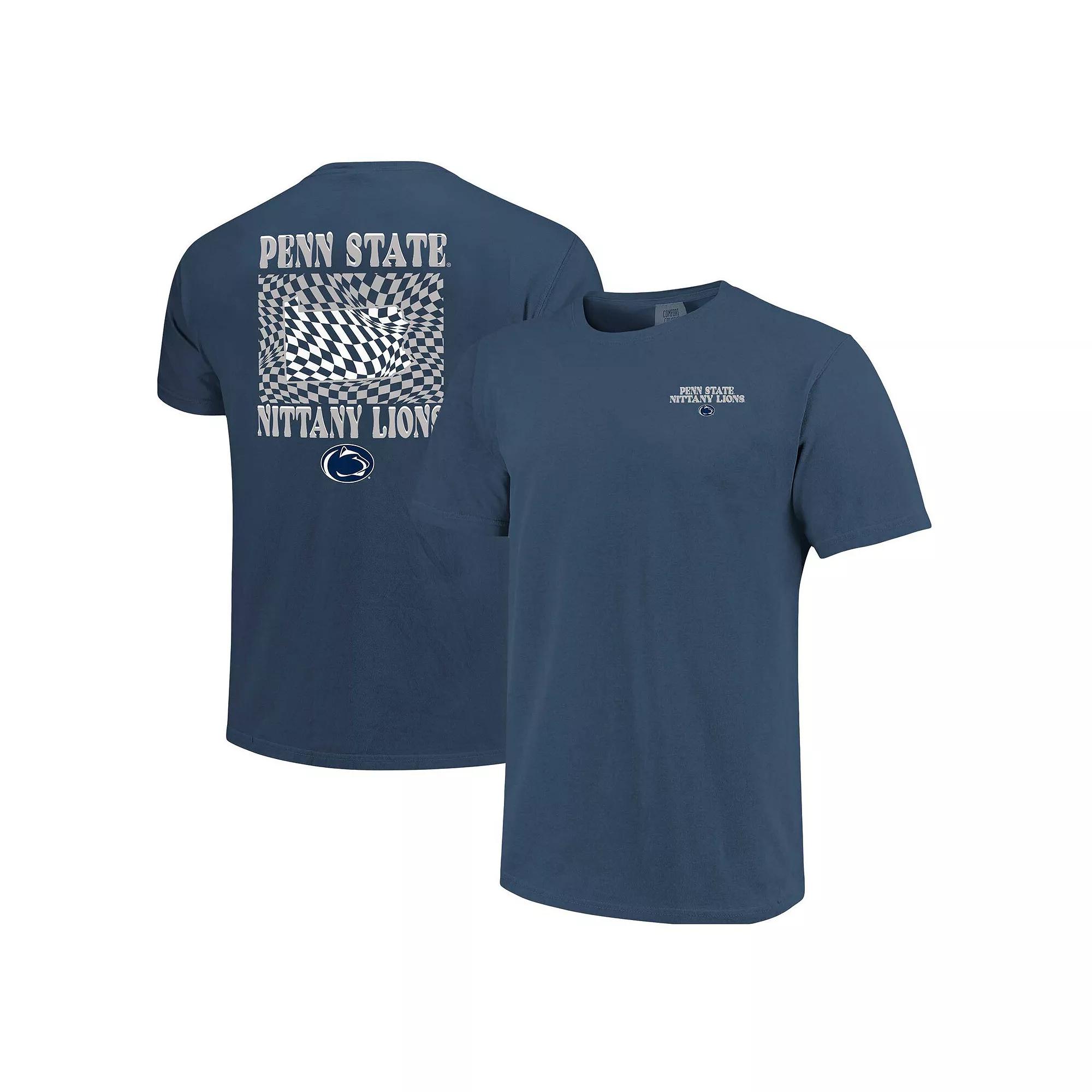 Women's Navy Penn State Nittany Lions Comfort Colors Checkered Mascot T-Shirt,  Product Image