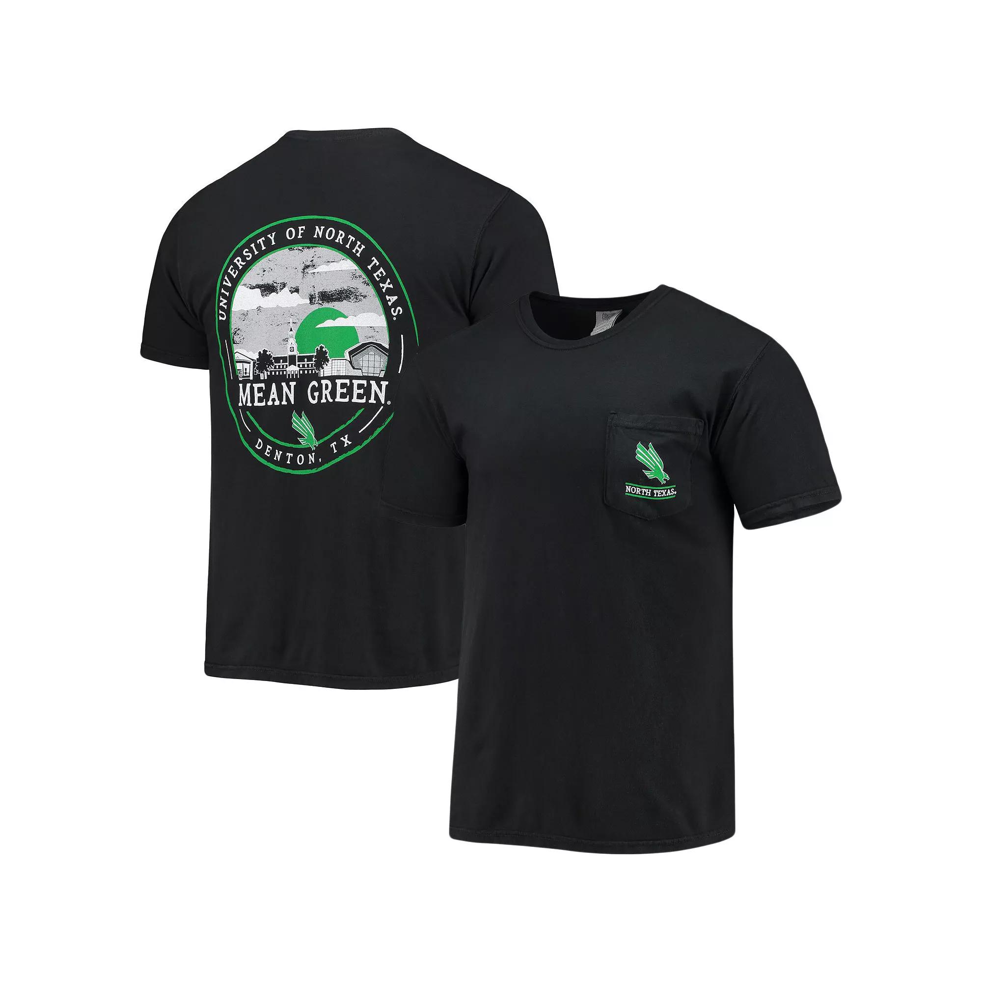 Mens Black North Texas Mean Green Circle Campus Scene T-Shirt Product Image