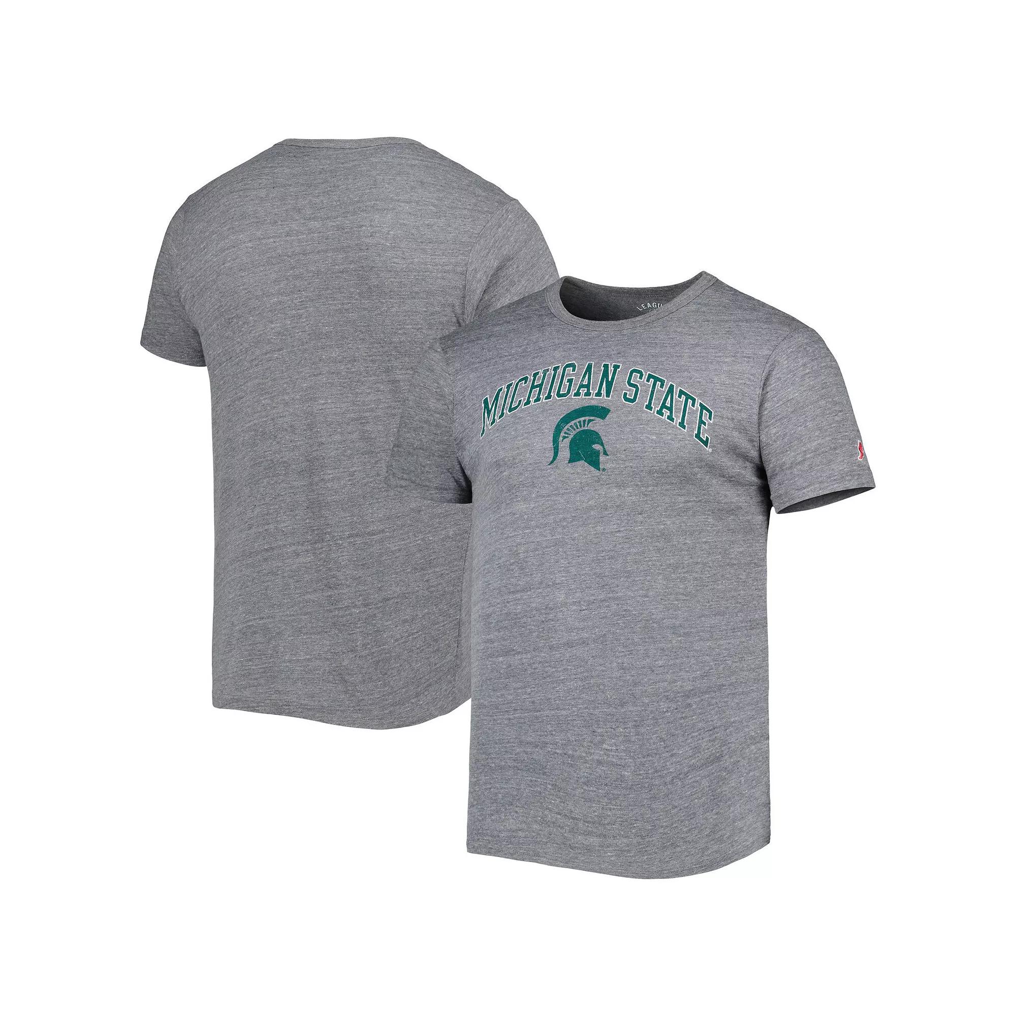 Men's League Collegiate Wear Heather Gray Michigan State Spartans 1965 Arch Victory Falls Tri-Blend T-Shirt,  Product Image