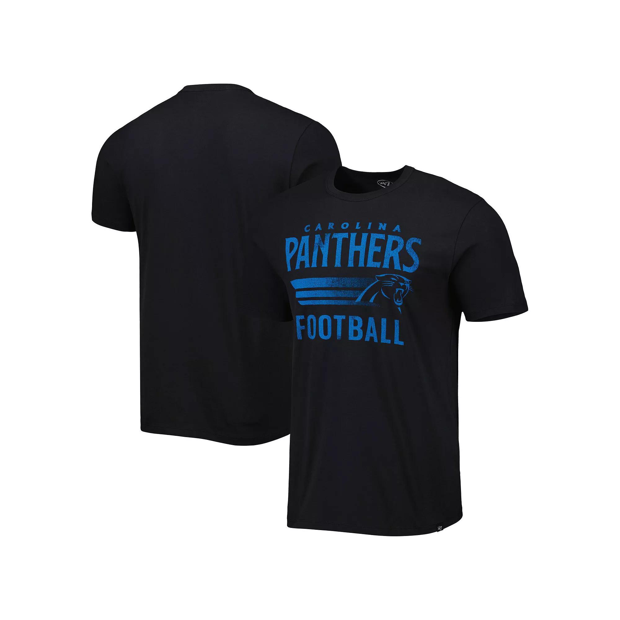 Men's '47 Black Carolina Panthers Wordmark Rider Franklin T-Shirt,  Product Image