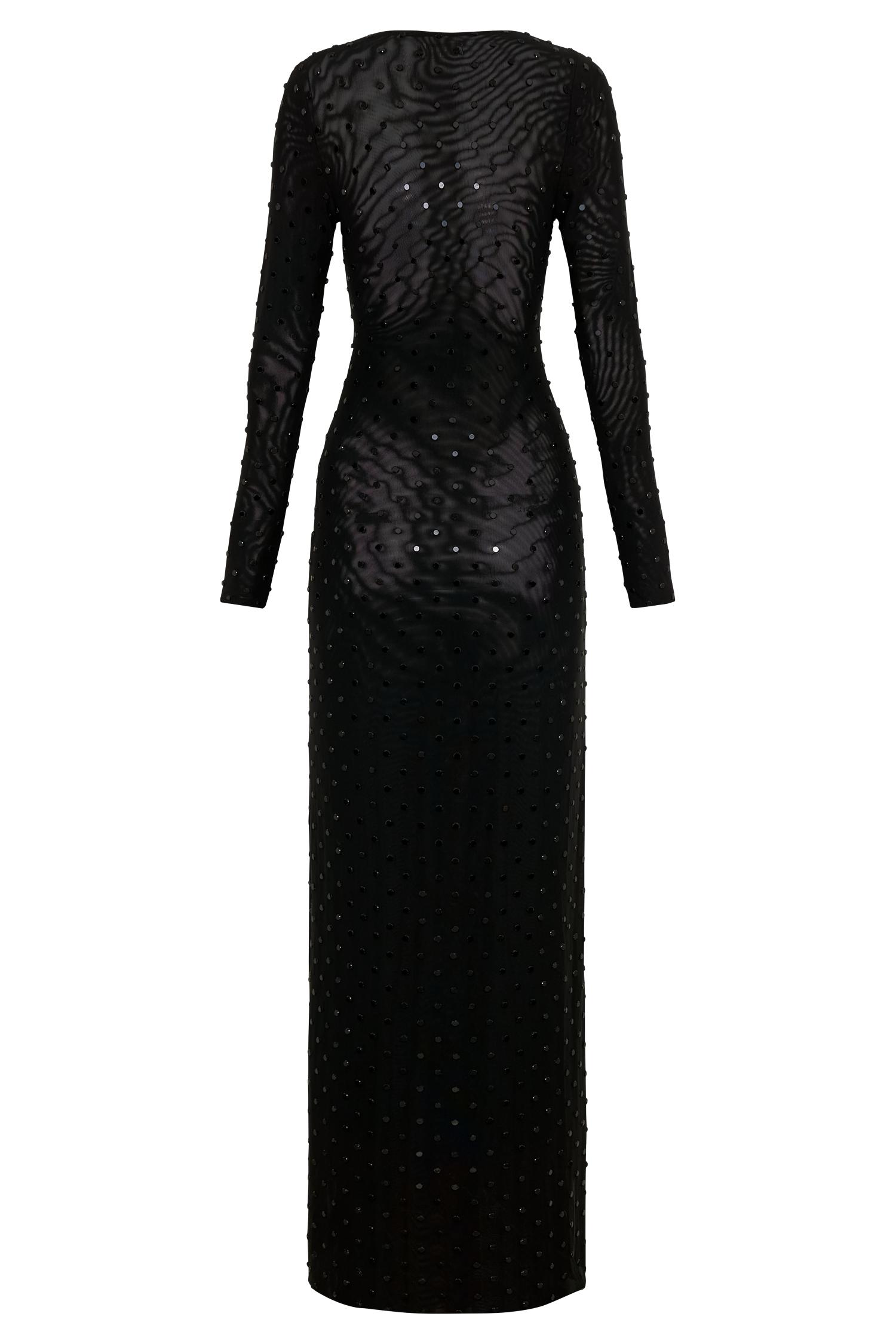 Acadia Diamante Long Sleeve Maxi Dress - Black Product Image