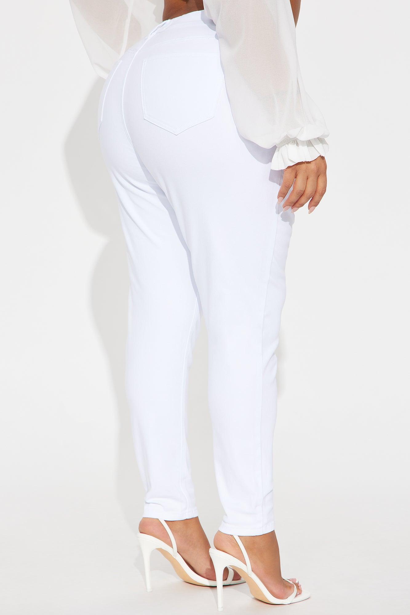 Vibe Check Curvy Stretch Skinny Jeans - White Female Product Image