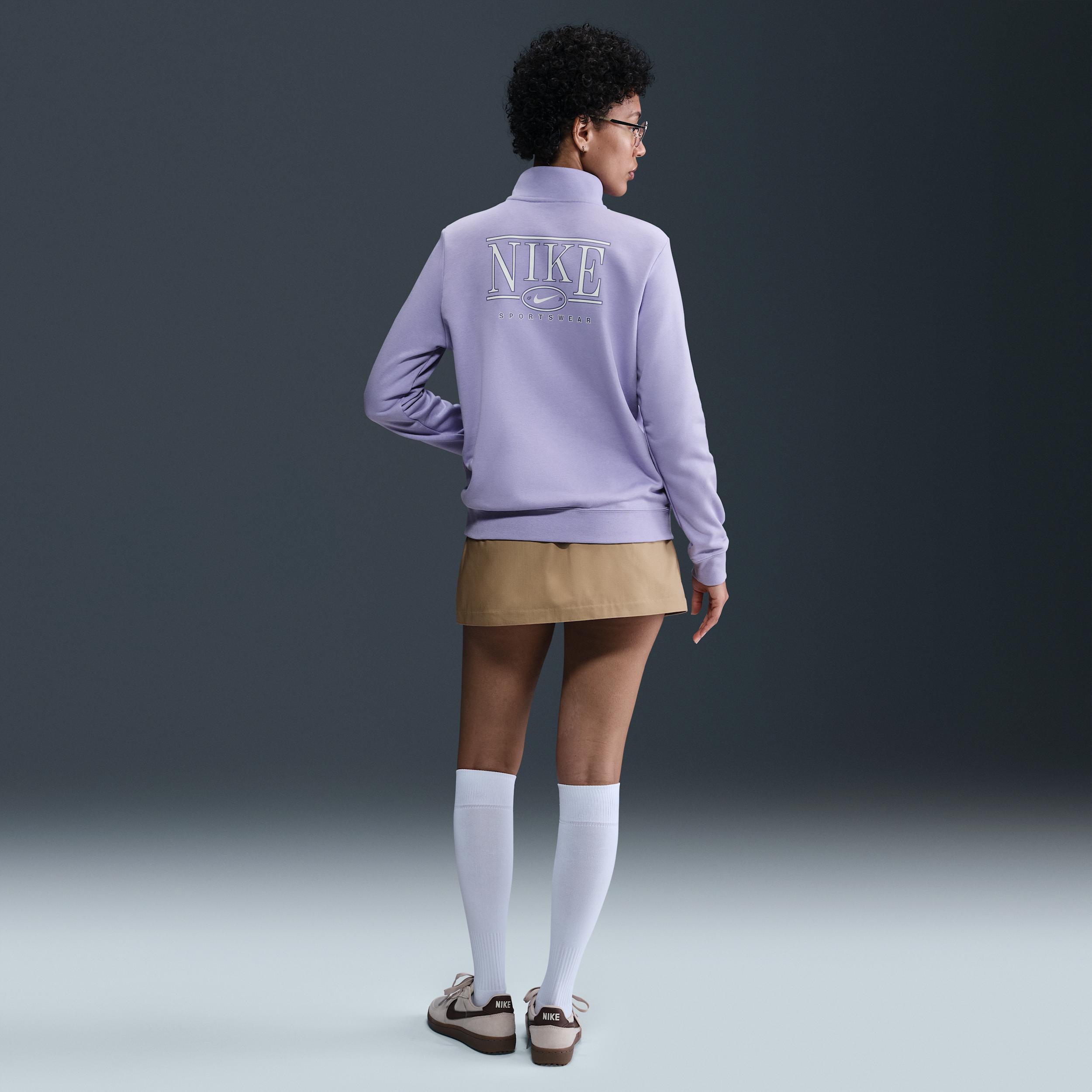 Womens Nike Sportswear Club Fleece Mock-Neck 1/2-Zip Graphic Top | HJ0985-533 Product Image