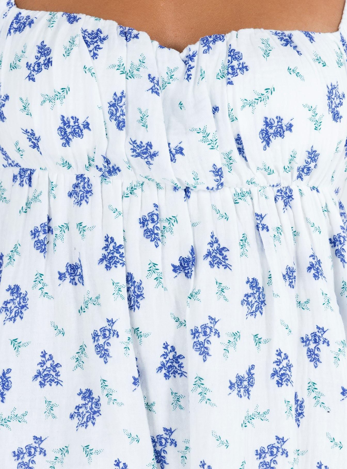 Lets Dance Mini Dress Blue Floral Product Image