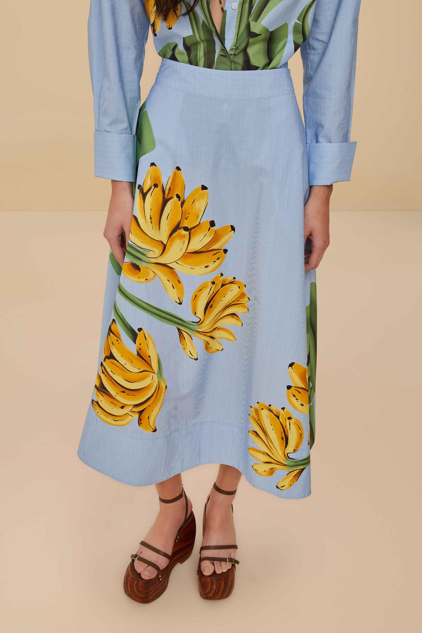 Blue Banana Cocina Striped Midi Skirt Product Image