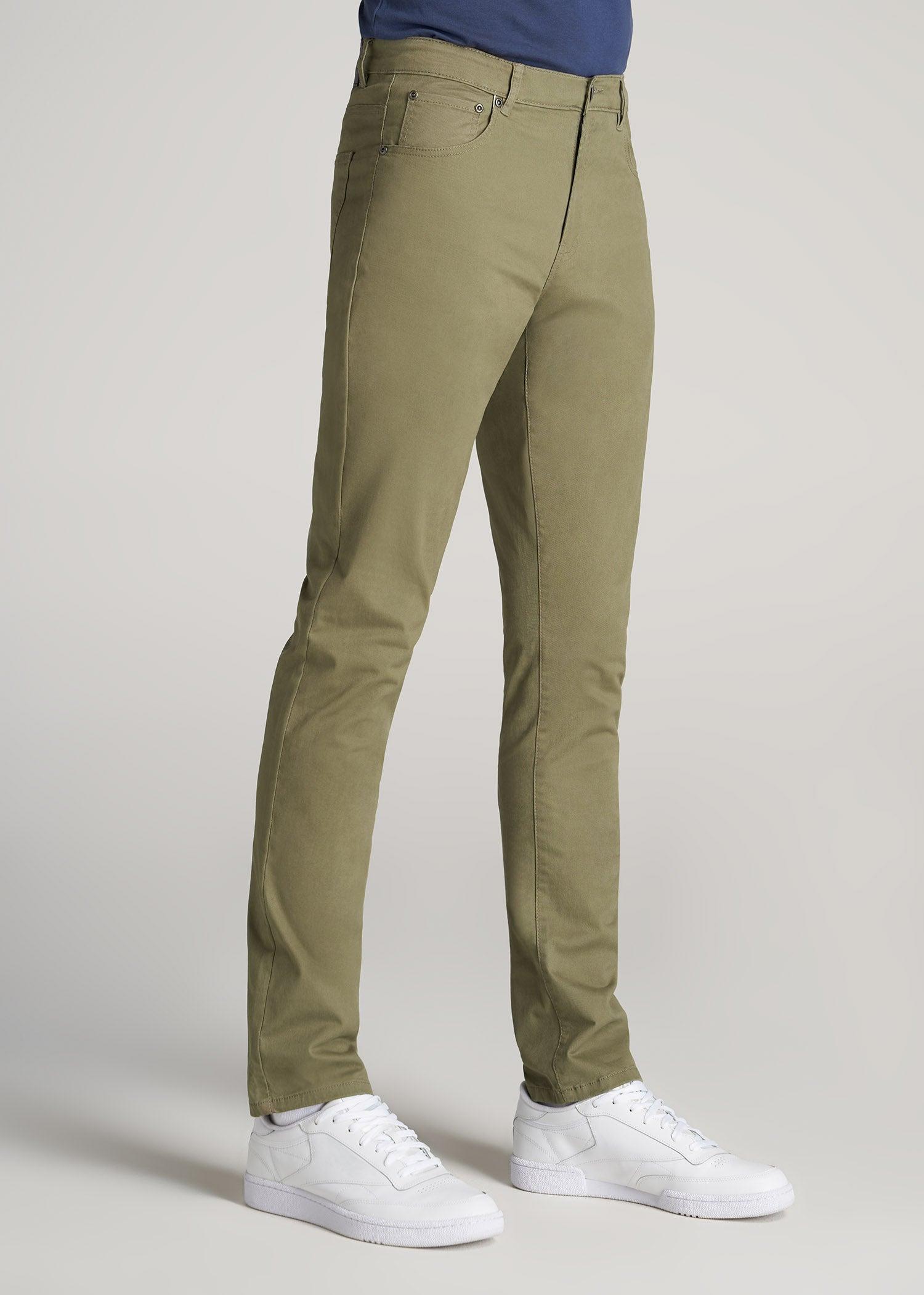 Carman TAPERED Fit Five Pocket Pants for Tall Men in Pebble Grey Male Product Image
