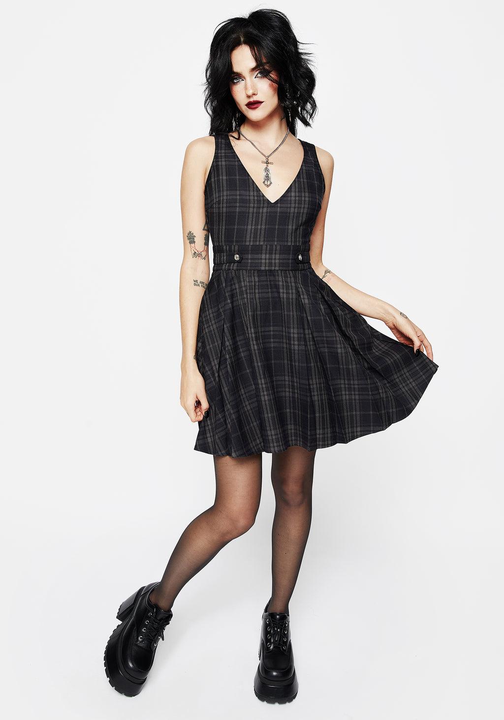 Reckless Check Mini Pinafore Dress Product Image
