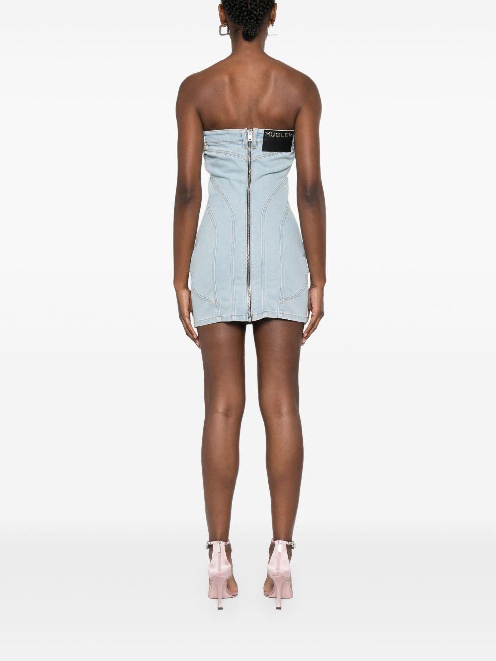 strapless denim mini dress Product Image