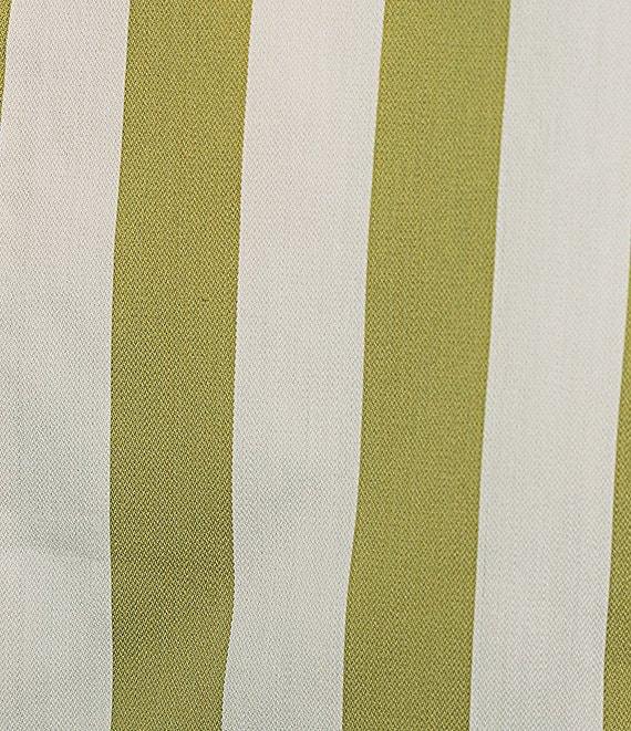 Buru Tie Shoulder Strap Stripe Print Scalloped V-Neck Maxi Dress Product Image