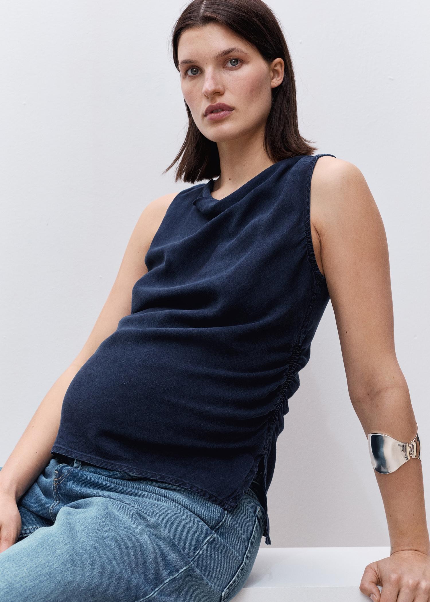 Lyocell maternity top - Women | MANGO USA Product Image