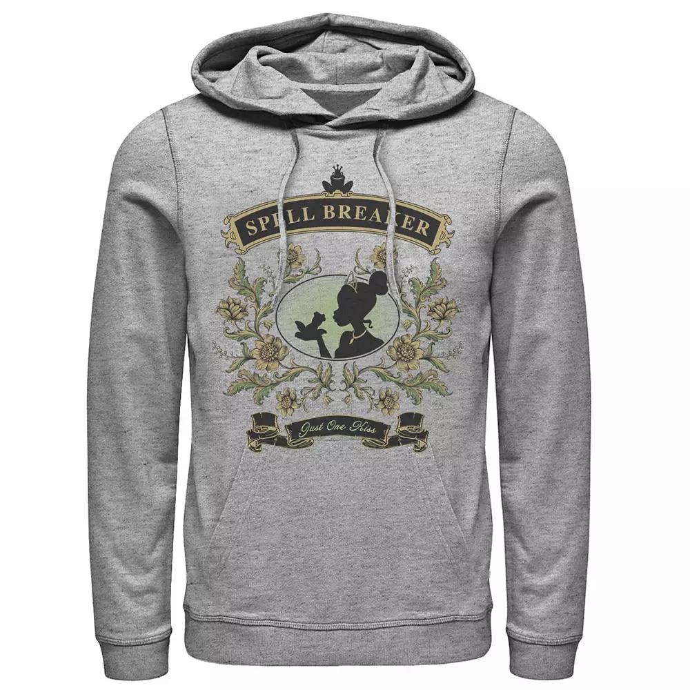 Men's Disney Princess & The Frog Spell Breaker Floral Silhouette Hoodie, Size: XL, Athletic Grey Product Image