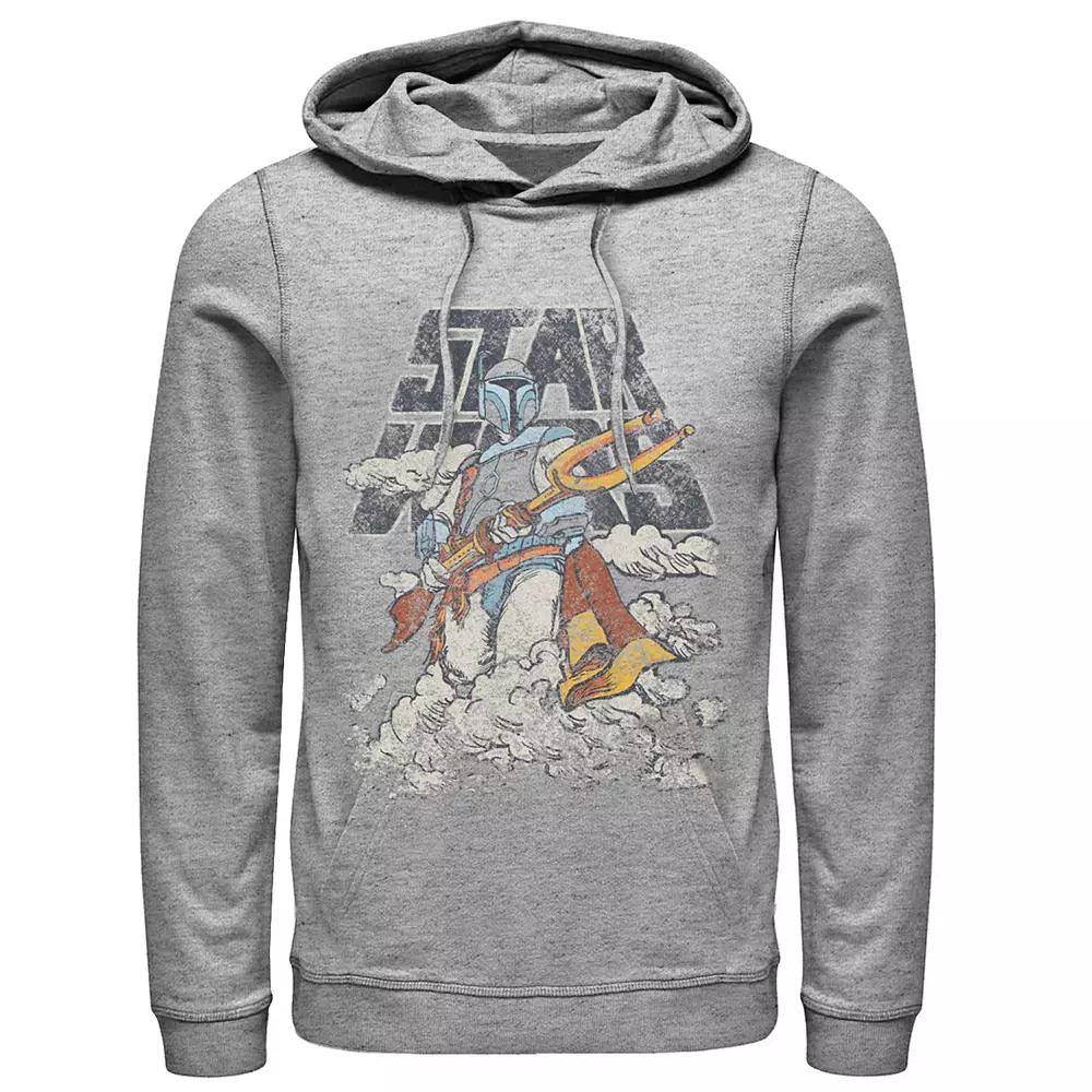 Men's Star Wars Boba Fett Cloudy Logo Stance Graphic Hoodie, Size: XXL, Athletic Grey Product Image