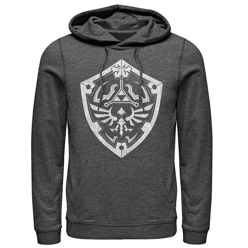 Men's Nintendo Zelda Link's Hylian Shield Distressed Logo Pullover Hoodie,  Product Image