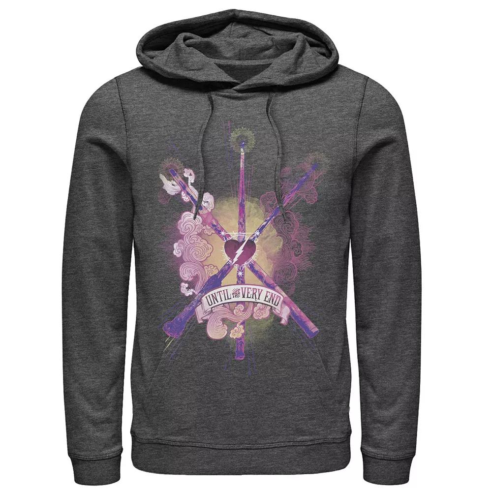 Men's Harry Potter Until The Very End Wands Hoodie, Size: Medium, Grey Heather Product Image