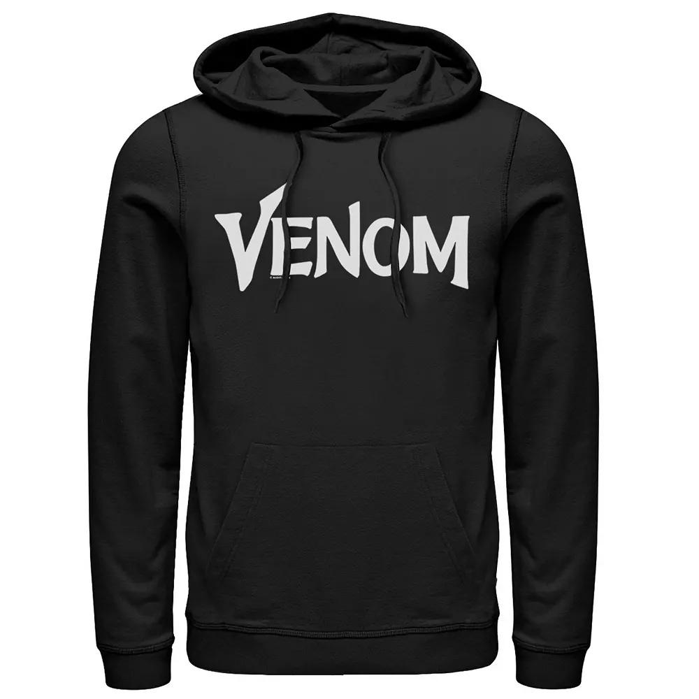 Men's Marvel Venom Logo White Simple Text Graphic Hoodie,  Product Image
