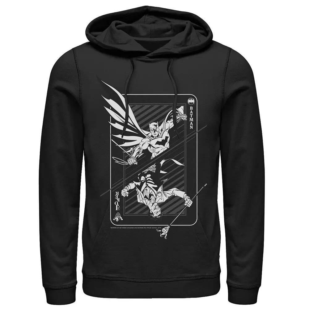 Men's DC Comics Batman And Joker Card Poster Hoodie,  Product Image