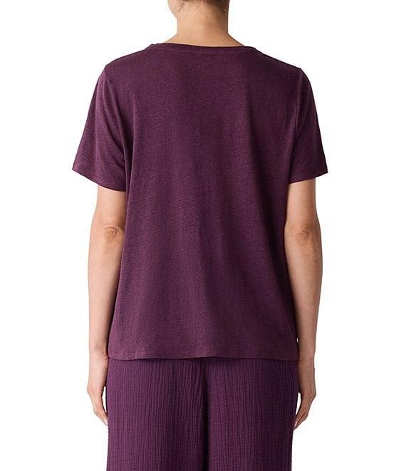 Eileen Fisher Organic Linen Jersey Crew Neck Short Sleeve Tee Product Image