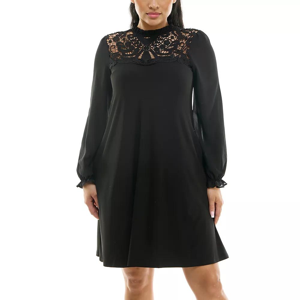 Women's Nina Leonard Chiffon Ruffle Dress,  Product Image