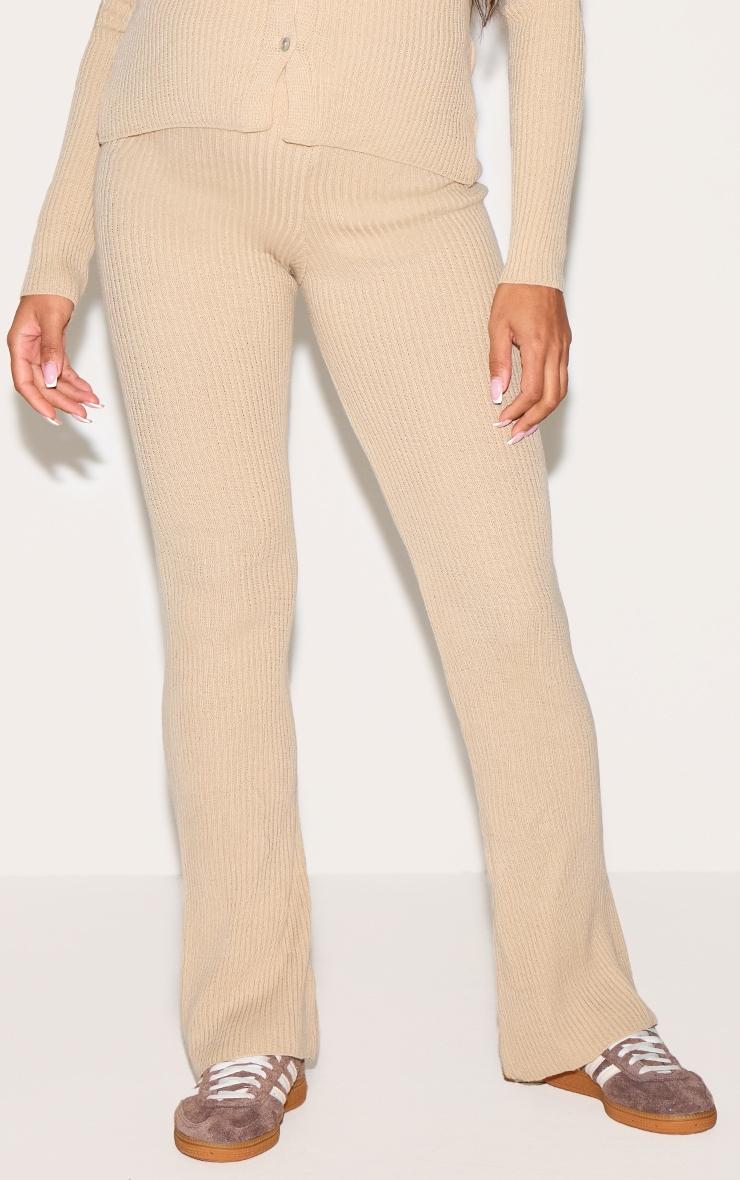 Maternity Oatmeal Rib Knit Flared Pants Product Image