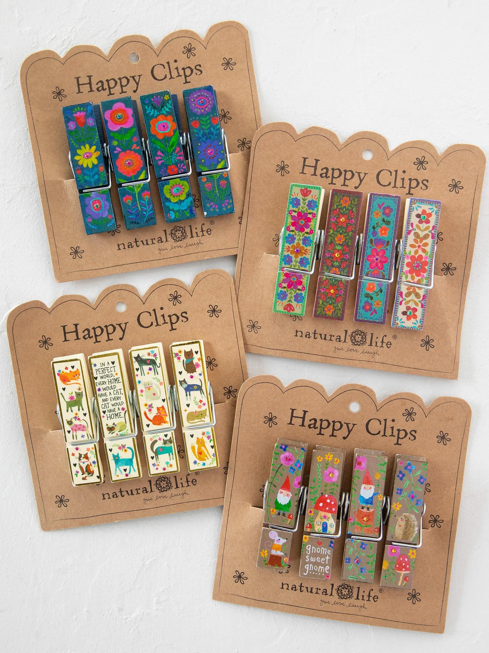 Happy Clips, Set of 4 - Multicolored Floral Product Image