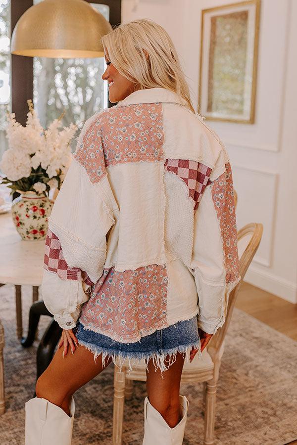 San Fran Cafe Denim Color Block Jacket Product Image