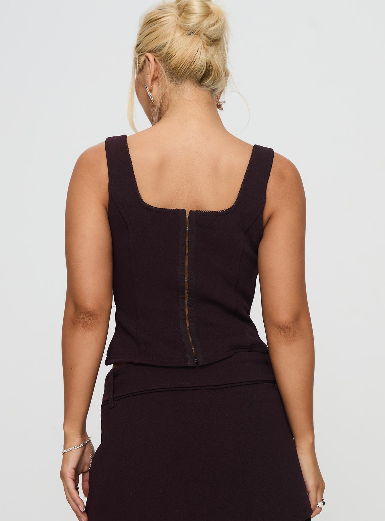 Evonne Corset Top Wine Product Image