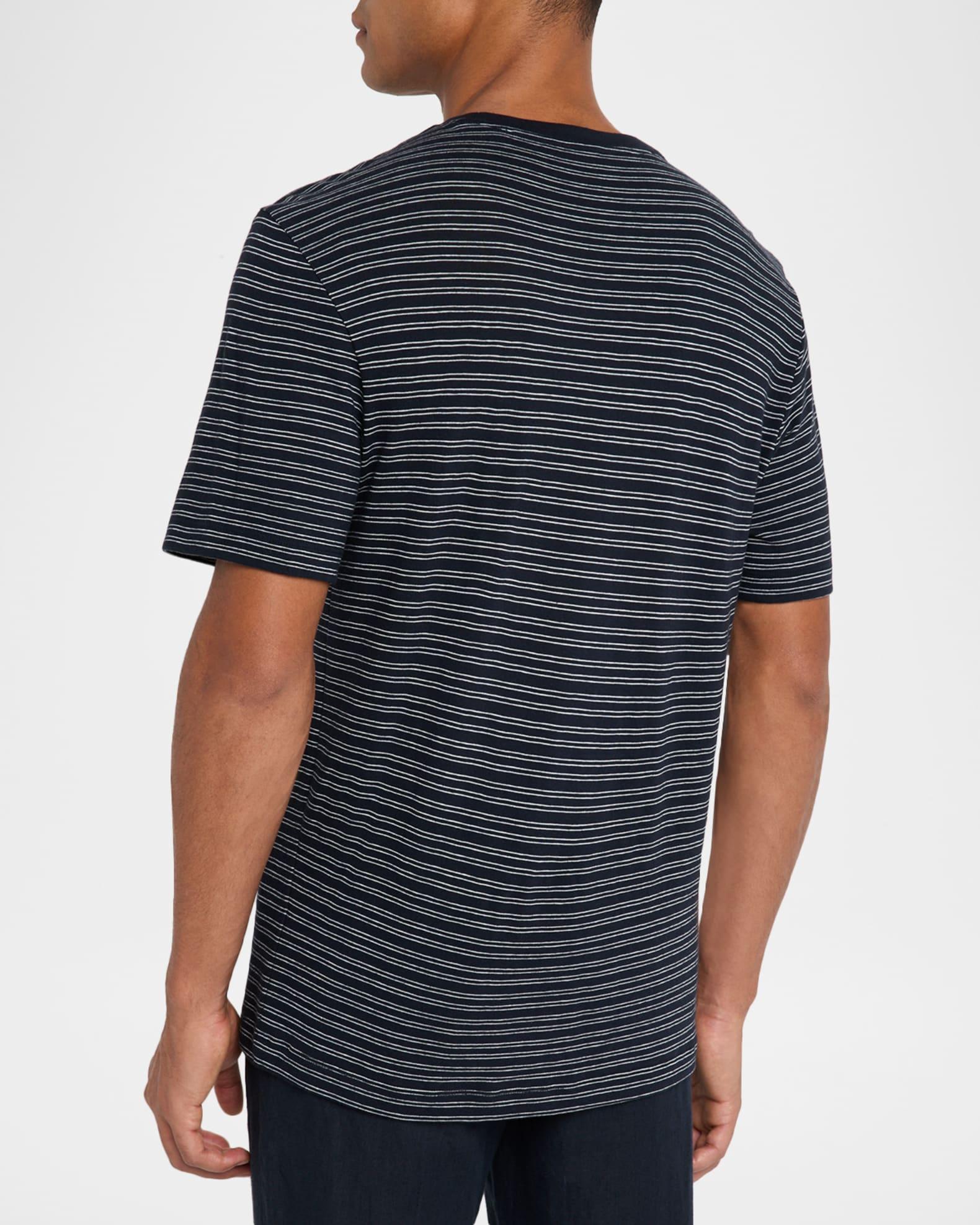 Men's Cotton Thin Stripe Crewneck T-Shirt Product Image