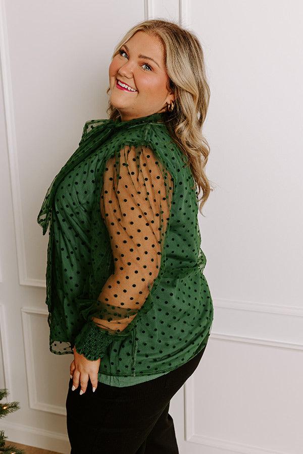 First Kiss Dreaming Shift Top In Hunter Green Curves Product Image