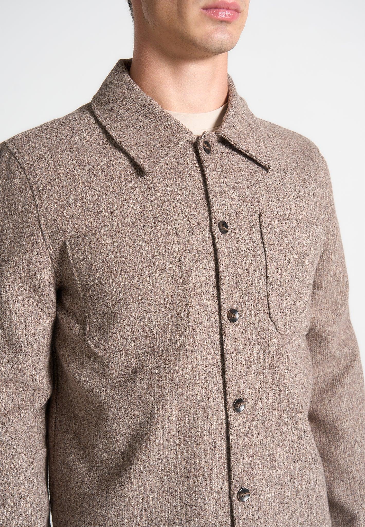 Melange Overshirt - Taupe Male Product Image