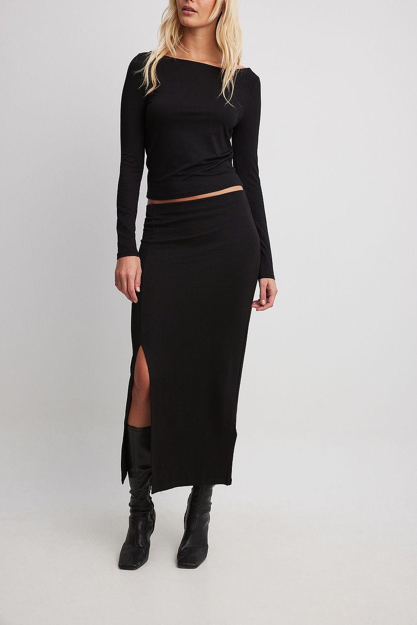 Slit Jersey Midi Skirt Product Image